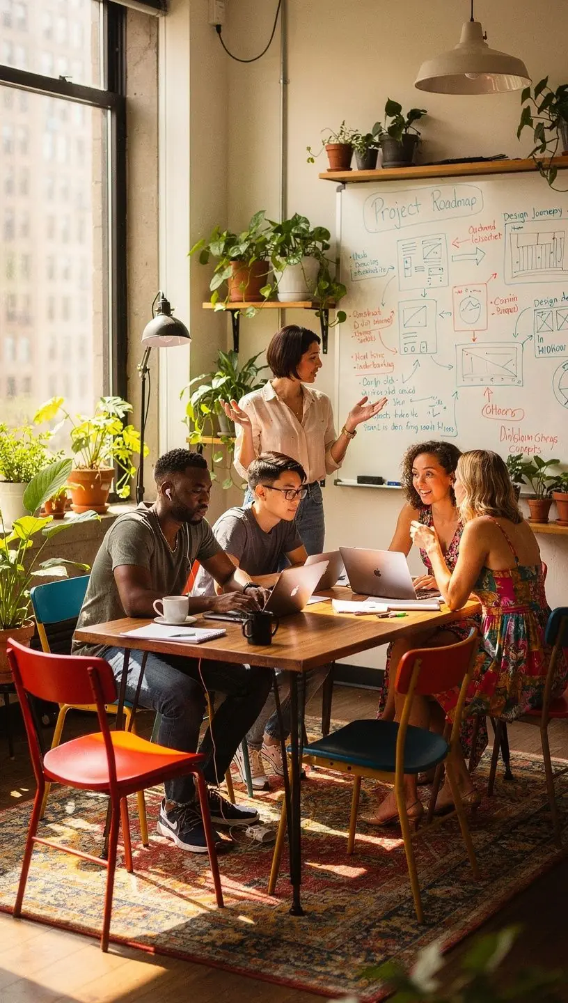 Przestrzeń biurowa zaprojektowana z myślą o efektywności i akustyce.