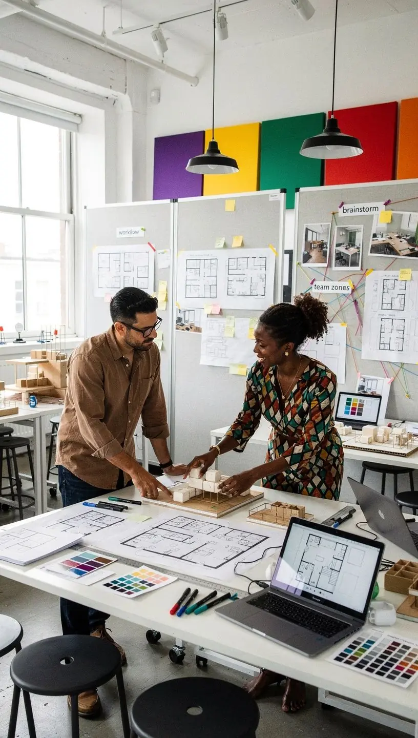 Strefa koncentracji z wygodnymi fotelami i odpowiednim oświetleniem.